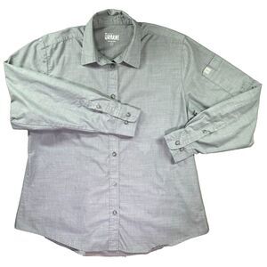 Chef Works Urban Collection Shirt‎ Womens XL Gray Long Sleeve Roll Tab Waiter